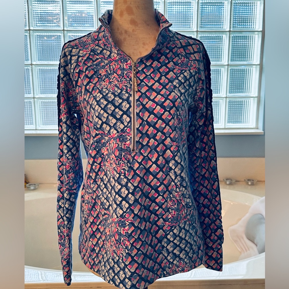 S - Lilly Pulitzer Pink and Blue Popover